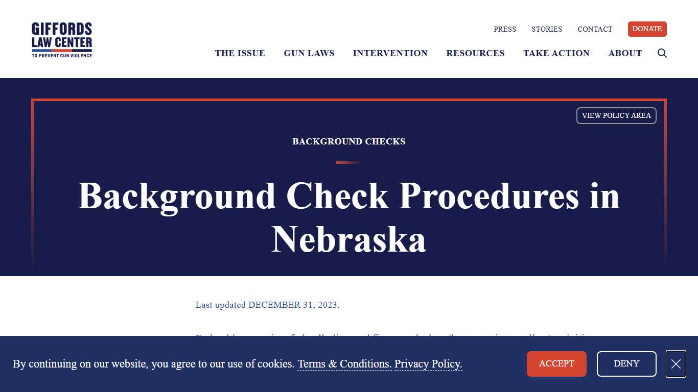 Background Check Procedure Laws in Nebraska | Giffords